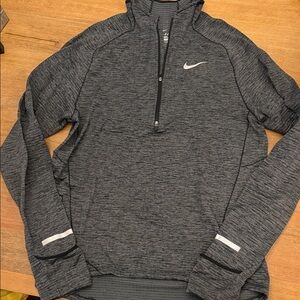 Nike Sz S Men's Charcoal Dri-Fit 1/4 Zip Jacket